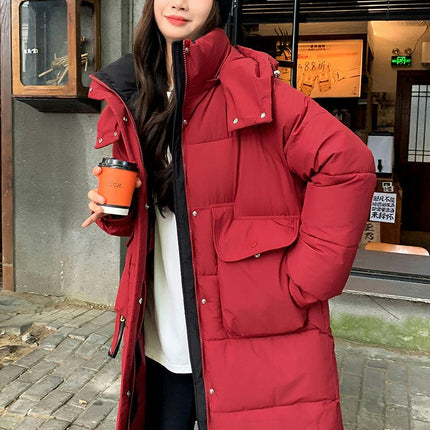 Women's Long Puffer Padded Jacket Outwear Winter Hooded Down Coat