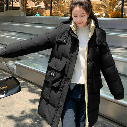 Women's Long Puffer Padded Jacket Outwear Winter Hooded Down Coat