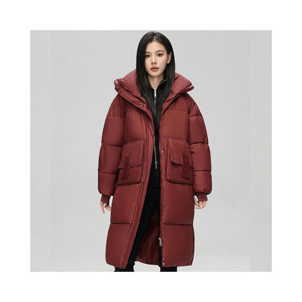 Women's Winter Down Coat Long Padded Puffer Jacket Outwear with Hood