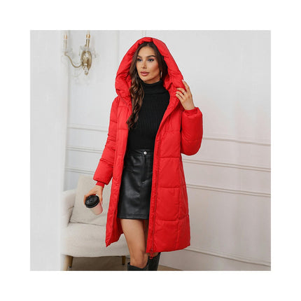 Long Winter Coats for Women Puffer Padded Jacket Outwear with Hood