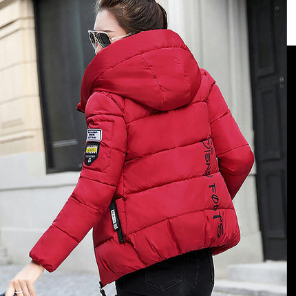 Women's Puffer Jacket Long Sleeve Hooded Padded Jacket Winter Short Zip Up Coat