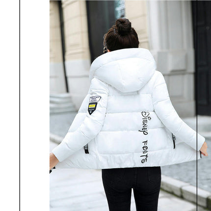 Women's Puffer Jacket Long Sleeve Hooded Padded Jacket Winter Short Zip Up Coat