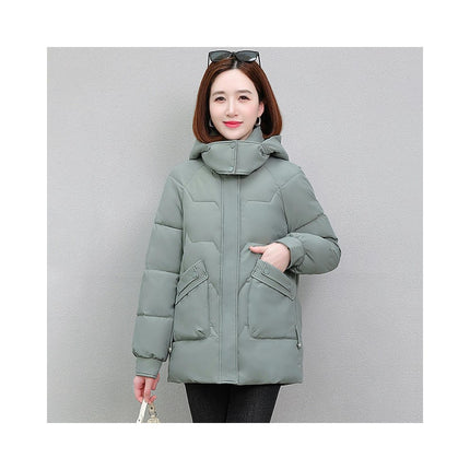 Women's Winter Thicken Puffer Coat Cropped Jackets with Removable Hood