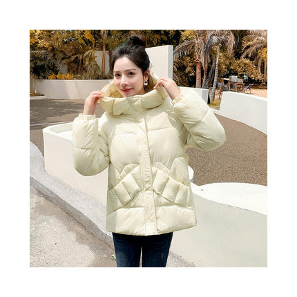 Women's Winter Cropped Padded Coats Hooded Quilted Puffer Jacket