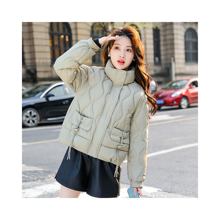 Women's Winter Cropped Puffer Coat Short Zip Up Baggy Jacket