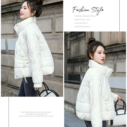 Women's Winter Cropped Puffer Coat Short Zip Up Baggy Jacket