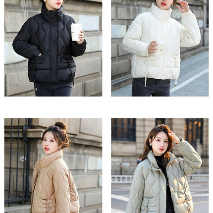 Women's Winter Cropped Puffer Coat Short Zip Up Baggy Jacket