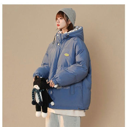 Women's Winter Hooded Puffer Jacket Baggy Long Sleeve Short Down Coat