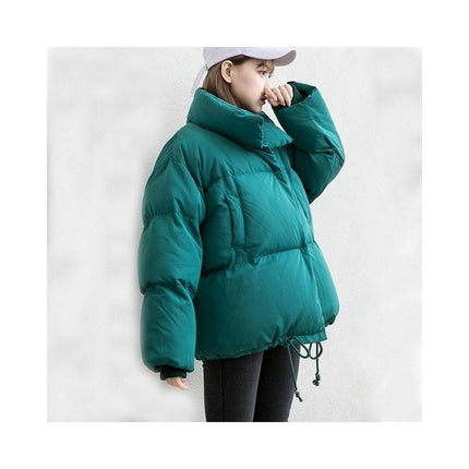 Women's Winter Cropped Puffer Jacket Short Zip Up Quilted Coat