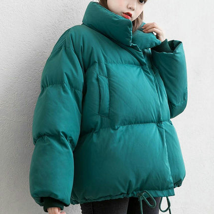 Women's Winter Cropped Puffer Jacket Short Zip Up Quilted Coat