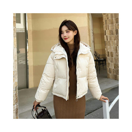 Women's Cropped Puffer Jacket Hooded Padded Winter Outerwear Coat