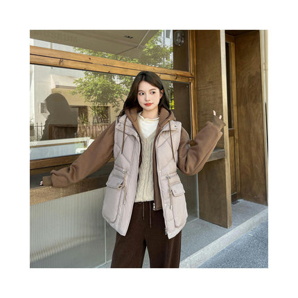 Puffer Coat For Women Zip Up Hooded Jackets Winter Warm Outerwear