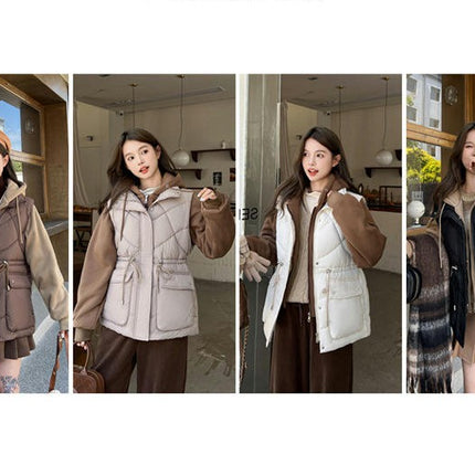 Puffer Coat For Women Zip Up Hooded Jackets Winter Warm Outerwear