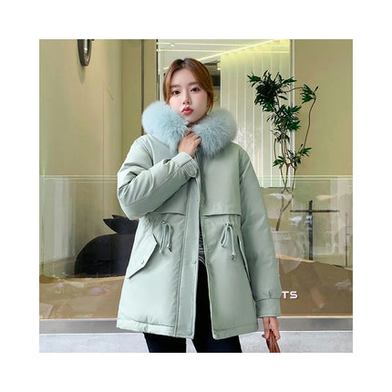 Women's Winter Thicken Parka Jacket Warm Fleece Lined Coat with Hood