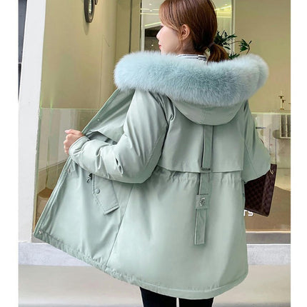 Women's Winter Thicken Parka Jacket Warm Fleece Lined Coat with Hood