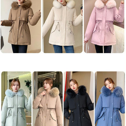 Women's Winter Thicken Parka Jacket Warm Fleece Lined Coat with Hood