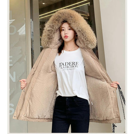 Women's Winter Thicken Parka Jacket Warm Fleece Lined Coat with Hood