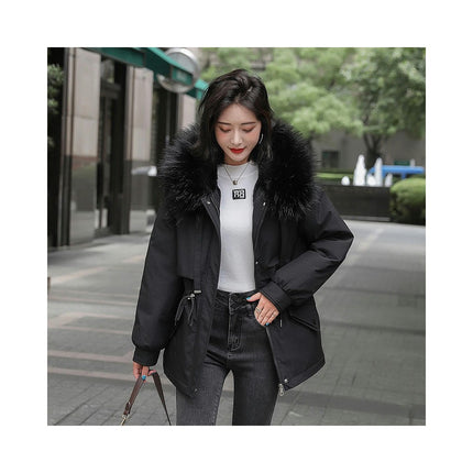 Womens Winter Thicken Coats Fuzzy Fleece Lined Parka Jackets Outwear with Faux-Fur Hood