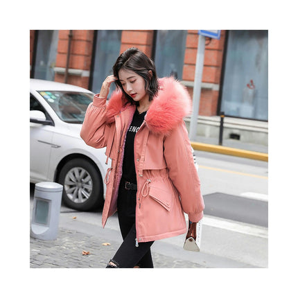 Womens Winter Thicken Coats Fuzzy Fleece Lined Parka Jackets Outwear with Faux-Fur Hood