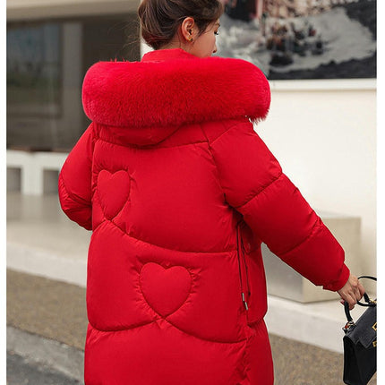 Womens Hooded Padded Puffer Jacket Thicken Full-Zip Winter Quilted Down Coat