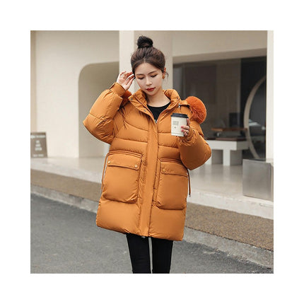 Womens Hooded Padded Puffer Jacket Thicken Full-Zip Winter Quilted Down Coat