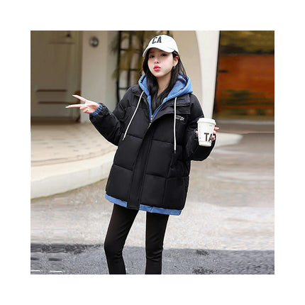 Women's Cropped Puffer Hooded Quilted Jackets Winter Short Padded Coat Outerwear