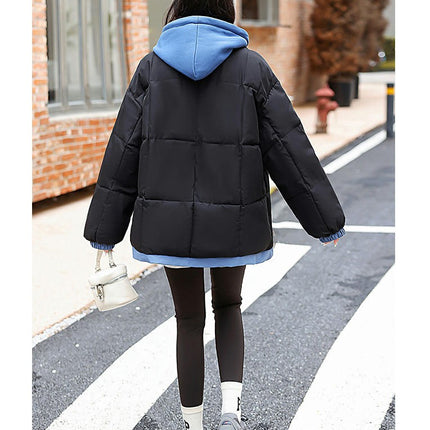 Women's Cropped Puffer Hooded Quilted Jackets Winter Short Padded Coat Outerwear