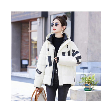 Women's Cropped Puffer Jacket Long Sleeve Hooded Short Padded Coat