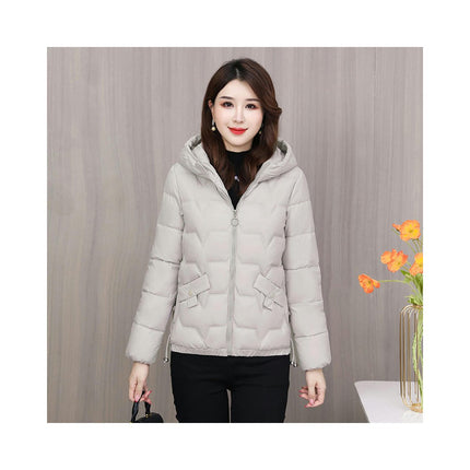 Women's Cropped Puffer Jacket Winter Zip Up Quilted Down Hooded Coats