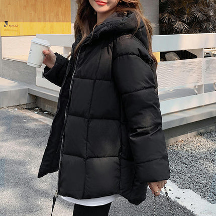 Women's Winter Padded Quilted Down Coats Thicken Hooded Puffer Jacket