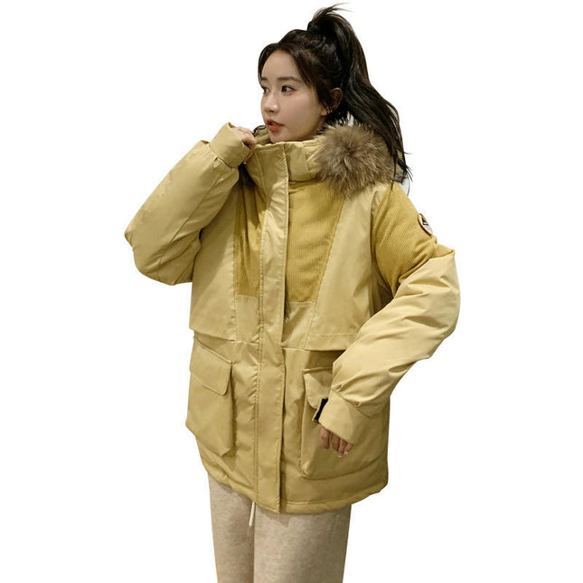 Women's Winter Thicken Coat Warm Parka Jacket with Fur Hood