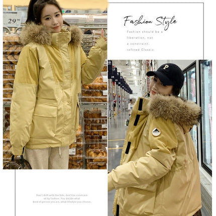 Women's Winter Thicken Coat Warm Parka Jacket with Fur Hood