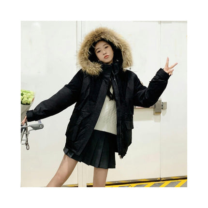 Women's Winter Thicken Coat Warm Parka Jacket with Fur Hood