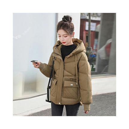 Women's Winter Puffer Jacket Hooded Quilted Padded Zip Up Outerwear