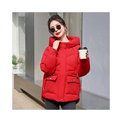 Women's Winter Puffer Jacket Hooded Quilted Padded Zip Up Outerwear