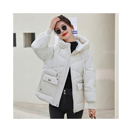 Women's Winter Puffer Jacket Hooded Quilted Padded Zip Up Outerwear