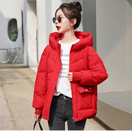 Women's Winter Puffer Jacket Hooded Quilted Padded Zip Up Outerwear