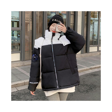 Women's Winter Quilted Puffer Jacket Hooded Zip Up Padded Outerwear