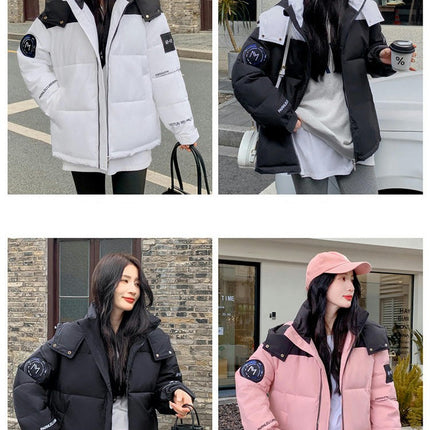 Women's Winter Quilted Puffer Jacket Hooded Zip Up Padded Outerwear