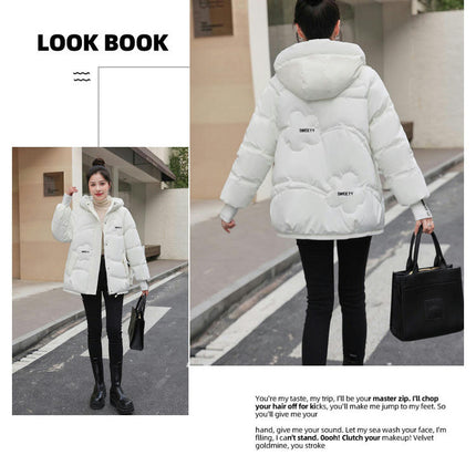 Women's Cropped Padded Puffer Jacket Hooded Zip Up Coat Winter Quilted Outerwear