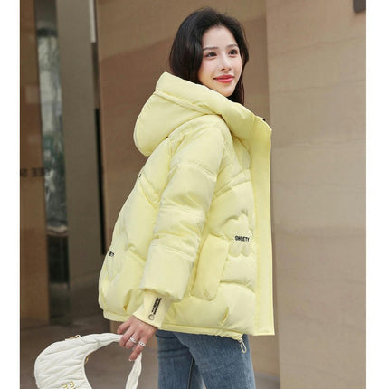 Women's Cropped Padded Puffer Jacket Hooded Zip Up Coat Winter Quilted Outerwear