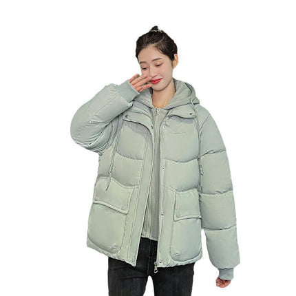 Women's Hooded Puffer Jacket Winter Zip Up Quilted Coat Padded Outerwear