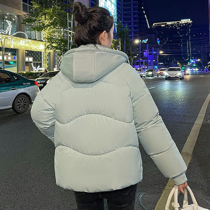 Women's Hooded Puffer Jacket Winter Zip Up Quilted Coat Padded Outerwear