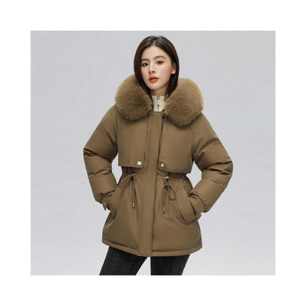 Women's Winter Thicken Parka Coat Warm Fleece Lined Parka Jacket with Faux Fur Hood