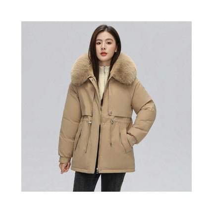 Women's Winter Thicken Parka Coat Warm Fleece Lined Parka Jacket with Faux Fur Hood