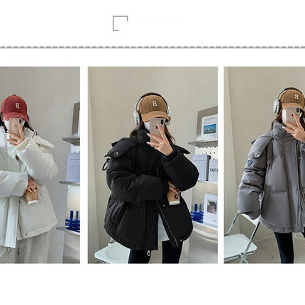 Women's Winter Puffer Jacket Hooded Zip Up Padded Long Sleeve Outerwear