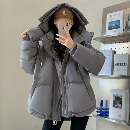 Women's Winter Puffer Jacket Hooded Zip Up Padded Long Sleeve Outerwear