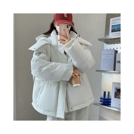 Women's Winter Puffer Jacket Hooded Zip Up Padded Long Sleeve Outerwear