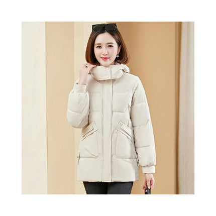 Women's Winter Hooded Puffer Jacket Long Sleeve Zip Up Quilted Outerwear