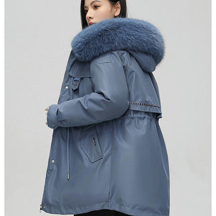 Women's Winter Parka Coat Warm Thicken Jacket with Faux Fur Hood